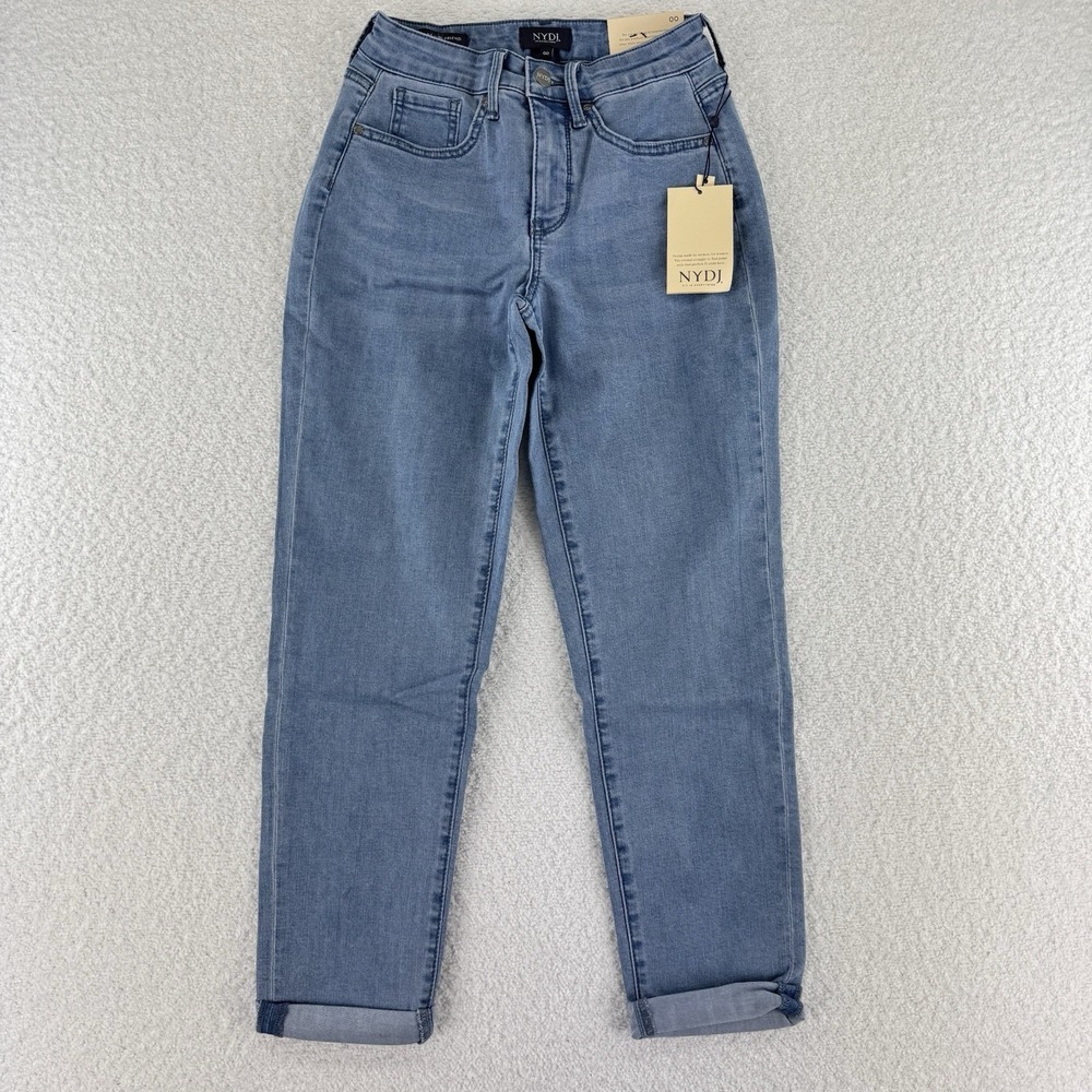NYDJ Margot Girlfriend Kingston Jeans Size 00 Blue Cool Embrace